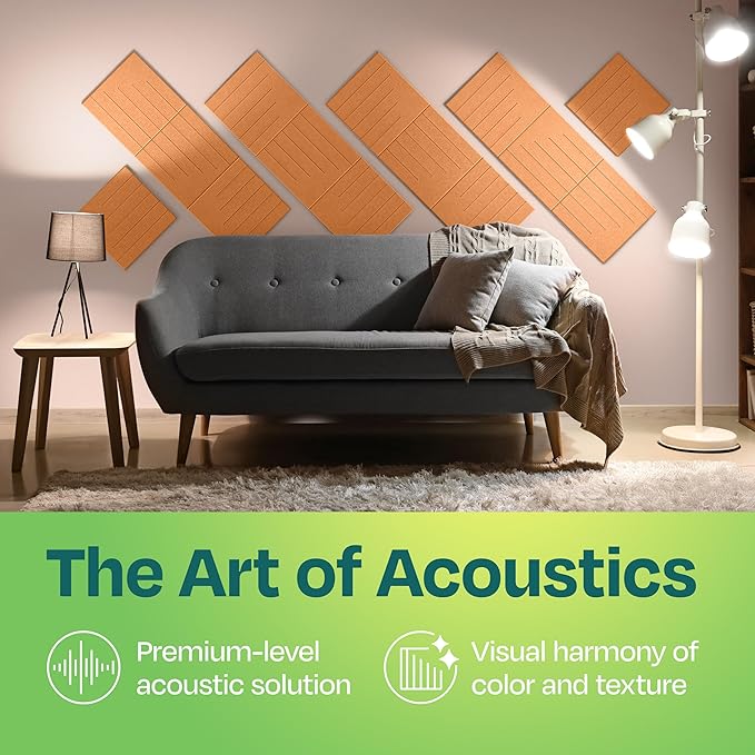 Acoustic Panels 12-Pack Soundproof Wall Panels 12"x12"x0.4" Decorative Sound - Image 2