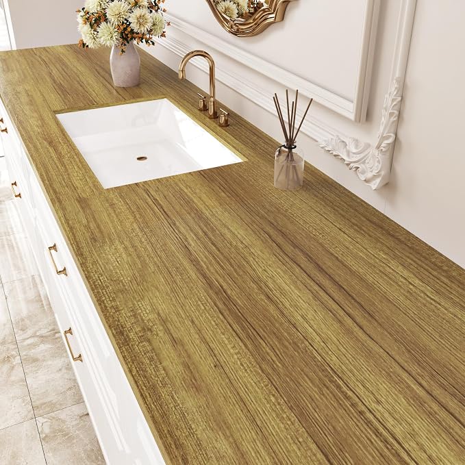 WESTICK Brown Wood Peel and Stick Wallpaper Light Wood Grain Contact Paper - Image 4