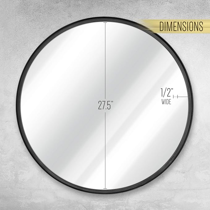 HBCY Creations Large Round Mirror, Living Room and More, Modern Minimalist - Image 7