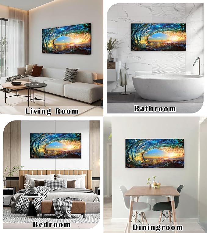 Cao Gen Decor Art S06798 Giant Wave Water Wall Art Canvas Prints 1 Panels Ocean - Image 2