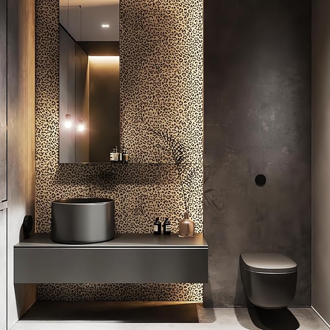JiffDiff Leopard Print Peel and Stick Wallpaper, Waterproof Removable Self - Image 4