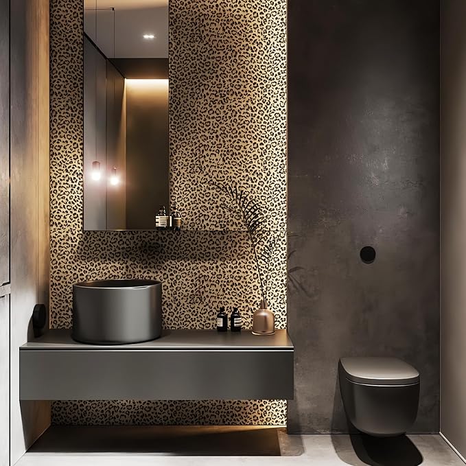 JiffDiff Leopard Print Peel and Stick Wallpaper, Waterproof Removable Self - Image 4