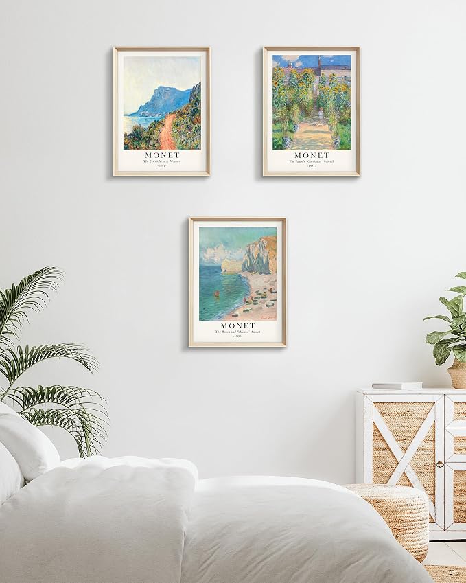HesenDot Framed Claude Monet Wall Art 3 Piece, 12x16in High Framed Design - Image 5