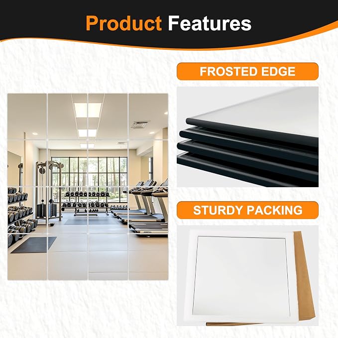 Delma Home Gym Mirror Tiles, Large Wall Mirror - Image 6