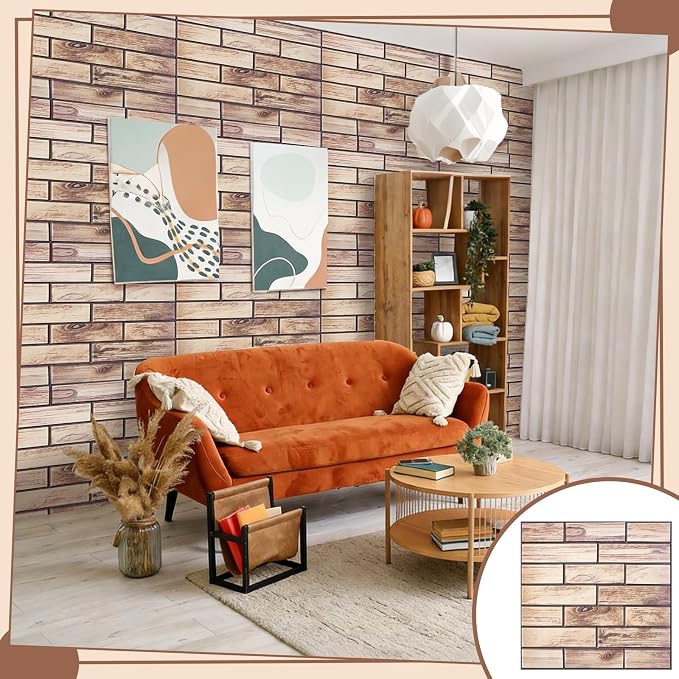 12PCS 3D Wall Panels Peel and Stick Foam Faux Brick Wall Panels, Self-Adhesive - Image 4