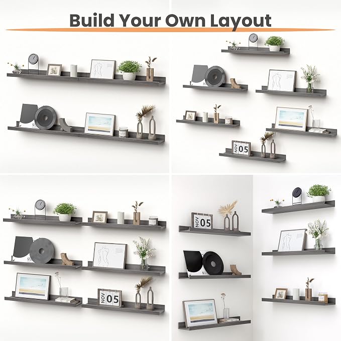 upsimples Floating Shelves for Wall, 23.6 Inch Shelves for Decor Storage Set of - Image 4