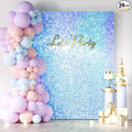 COKAOBE Rainbow Blue Shimmer Wall Backdrop 24PCS Square Sequin Shimmer Backdrop by COKAOBE