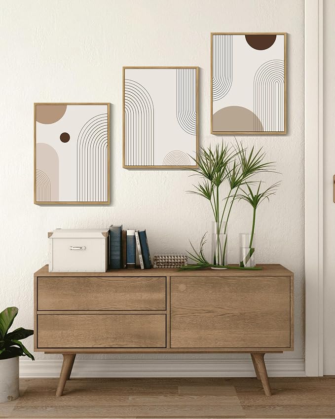 PHOPAGO Boho Wall Art Minimalist Bohemain Framed Wall Printing 11x14in Abstract - Image 5