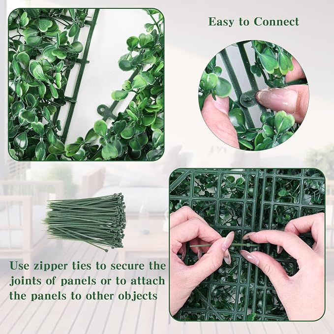 CEWOR 10"x10" Artificial Grass Wall Panels, UV Resistant & Anti-Fade Greenery - Image 5