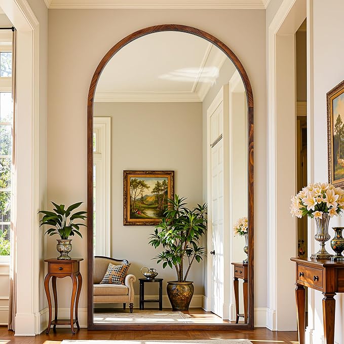 Full Length Mirror 76"×41" Floor Mirror Standing Tall Mirror, Arched Stand up - Image 3