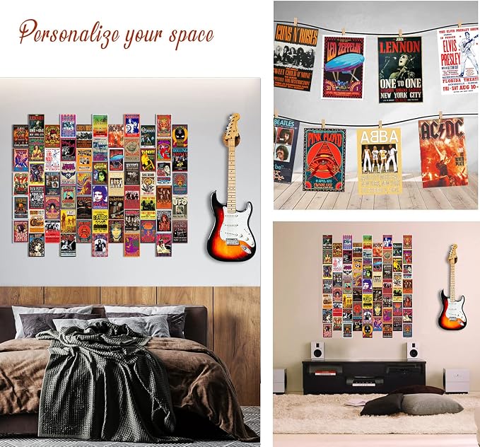 WOONKIT 60 PC Vintage Rock Band Posters, 70s 80s 90s Retro Concert Prints - Image 5
