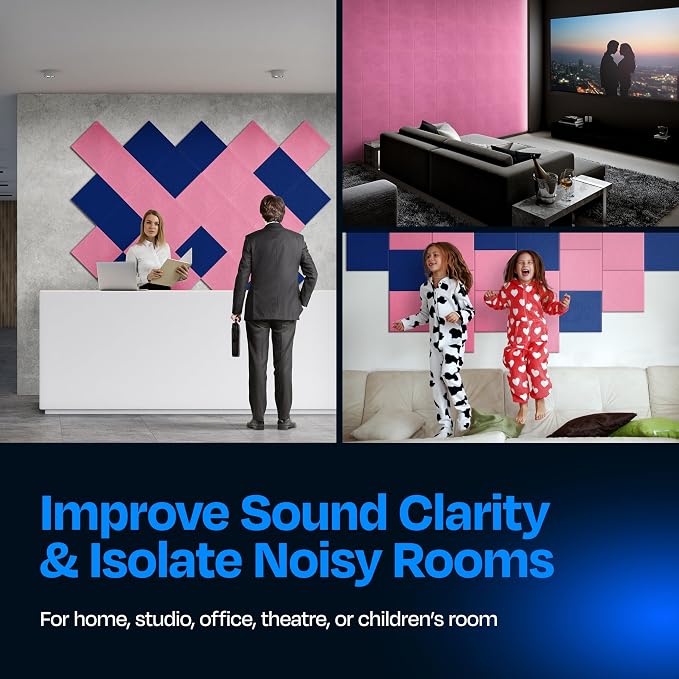 Acoustic Panels 12-Pack Soundproof Wall Panels 12"X12"X0.4" Sound Panels High - Image 4