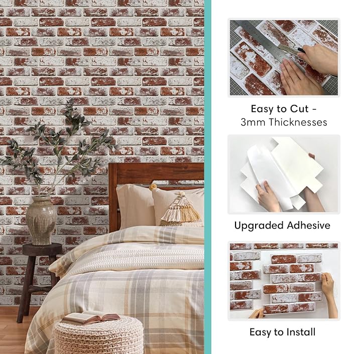 Commomy Faux Brick Peel and Stick Wall Panels - Image 5