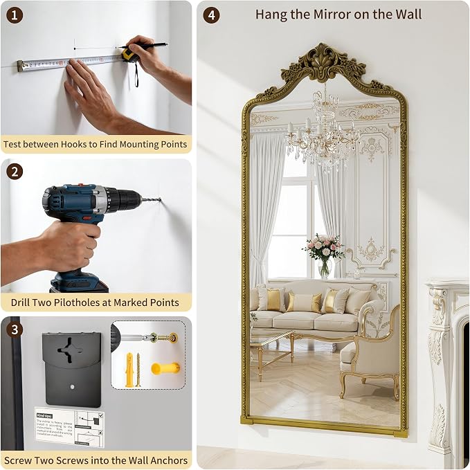 71"x32"Arched Full Length Floor Mirror, Full Body Mirrors - Image 8