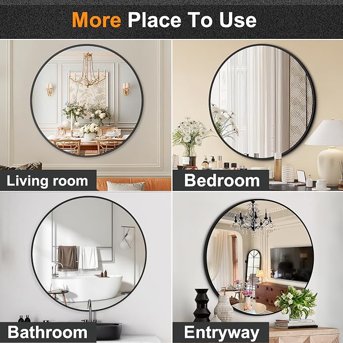Black Bathroom Mirrors for Wall - Image 7