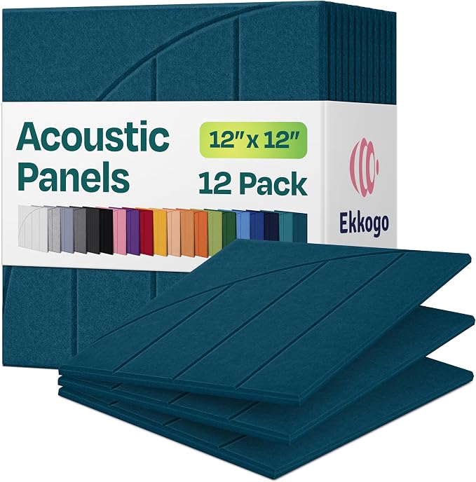 Acoustic Panels 12-Pack Soundproof Wall Panels 12"x12"x0.4" Decorative Sound by EkkogoAcousticPanels