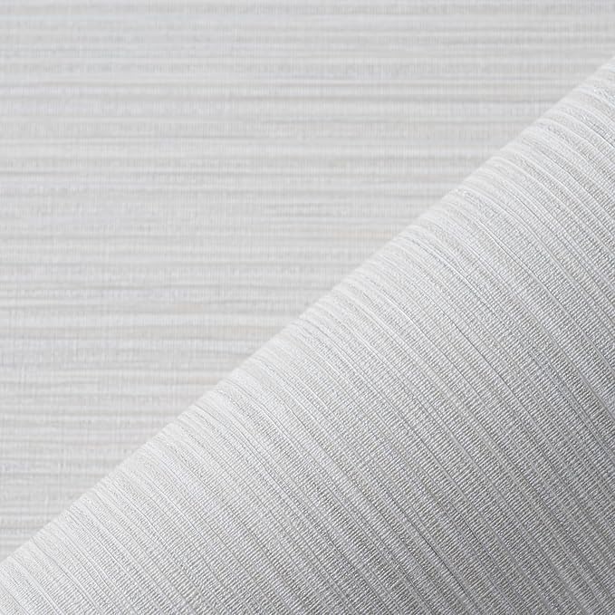 Grasscloth Textured Wallpaper Beige Gray Linen Thick 24" X 394" Fabric Contact by osayhome