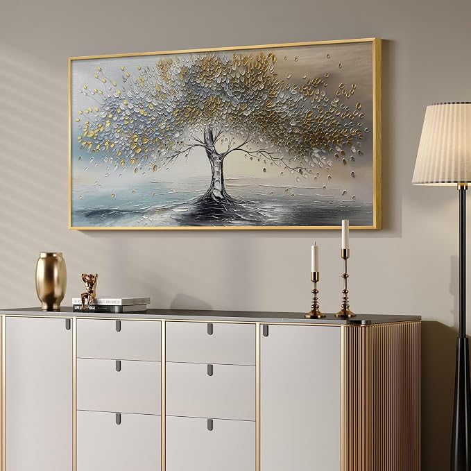 Large Gold Framed Tree of Life Wall Art - Image 2