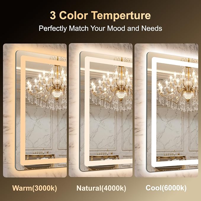 LED Bathroom Mirror, Smart Anti-Fog, Stepless Dimmable - Image 5