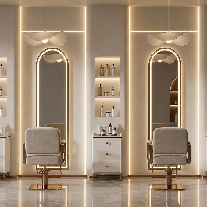 Full Length Mirror with LED Lights, Free Standing Floor Mirrors, Lighted Full - Image 8