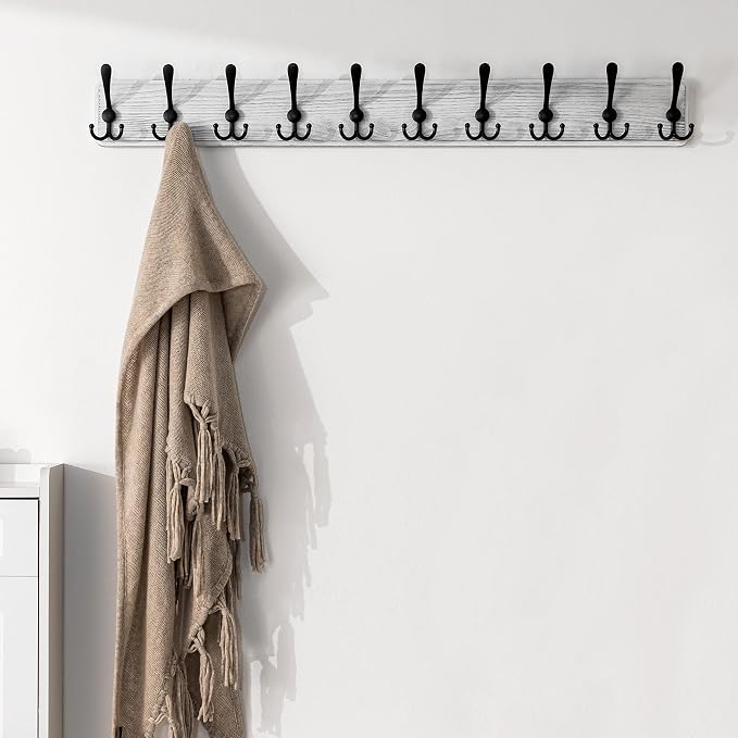 SKOLOO Rustic Large Wall Mounted Coat Rack-38.6'' Long Coat Rack - Image 3