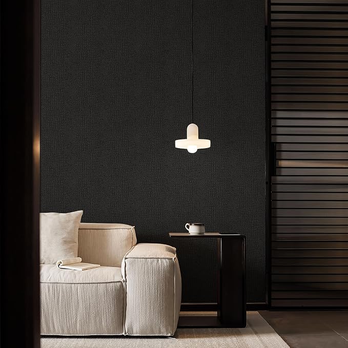 Fititem Black Peel and Stick Wallpaper 630inL 17.3inW Black Contact Paper - Image 7