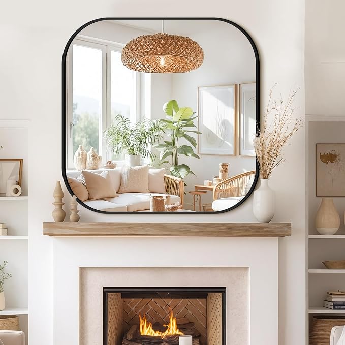 Bathroom Mirror for Wall, HD Reflection Shatterproof Square Mirror for Living - Image 6