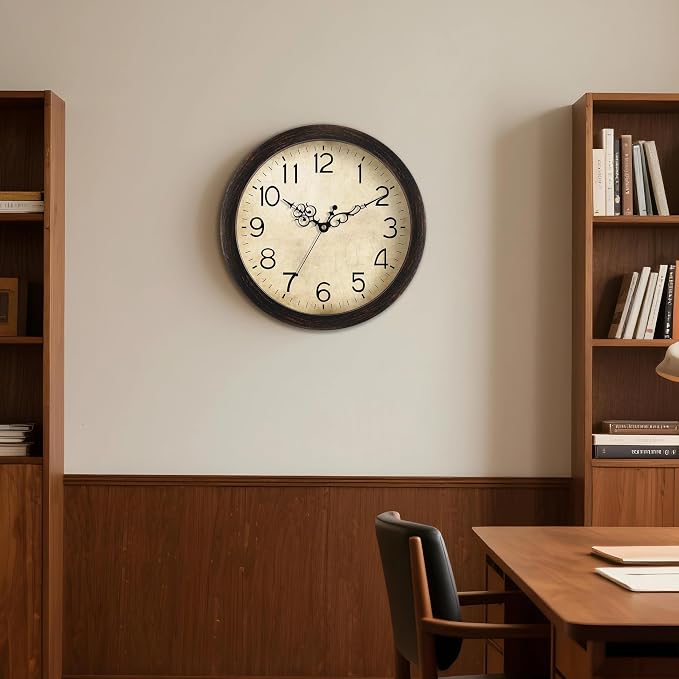KECYET Wall Clock, Vintage Wall Clocks Battery Operated Quartz Silent - Image 7