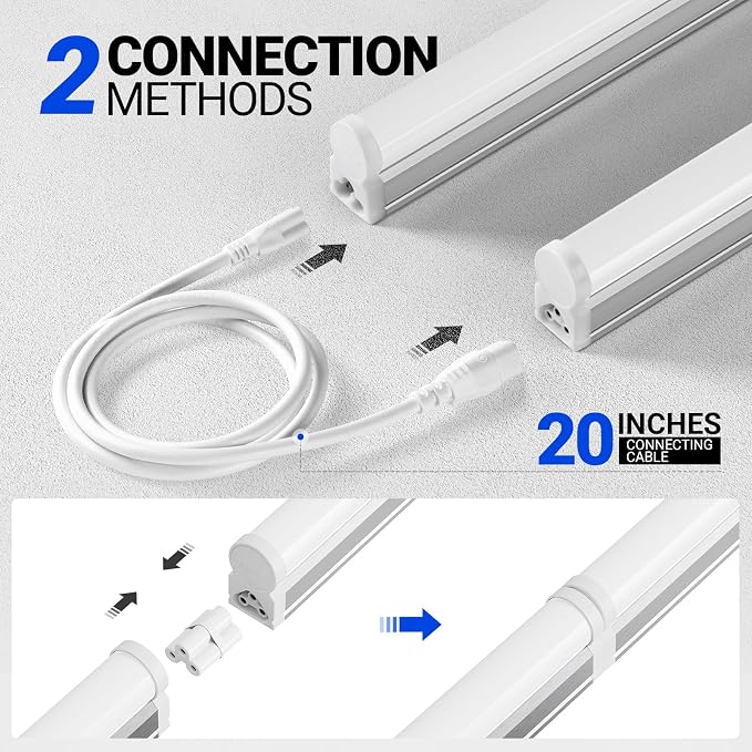 Barrina (6 Pack LED T5 Integrated Single Fixture, 6500K Super Bright White - Image 5