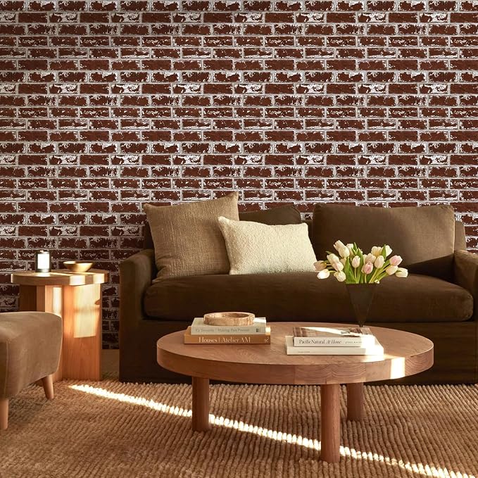 3D Faux Brick Wall Panels Peel and Stick, Small Brick-Look Textured Wall Sticker - Image 7