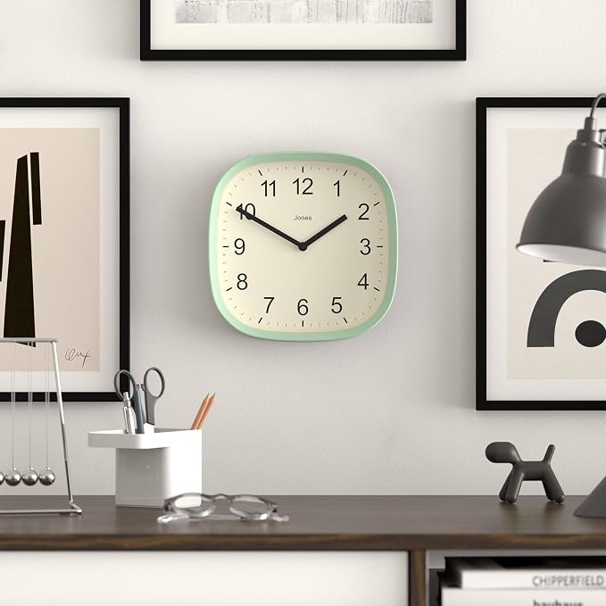 JONES CLOCKS® Sprite wall Clock | Modern Retro Rounded Square Clock | 10 inch | - Image 3
