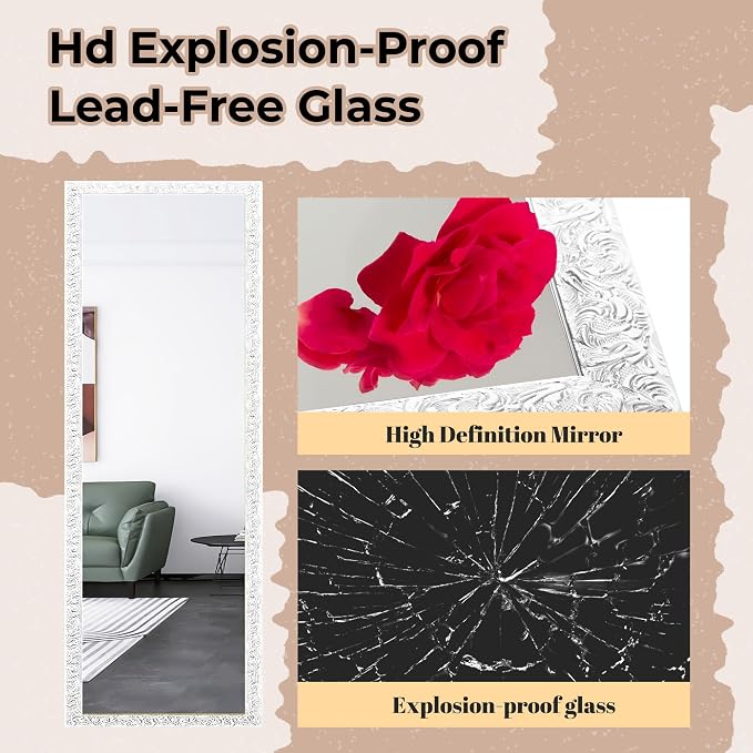 LFT HUIMEI2Y Door Mirror Full Length, Wall-Mounted Mirror Rectangle Tall - Image 5