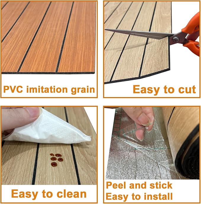 Yutianli PVC Slat Wall Panel Peel and Stick 236"x 15.7" Faux Wood Slat Panel - Image 6