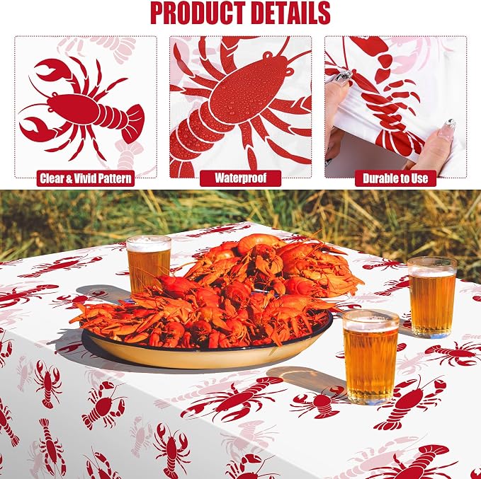 Kochorie 100 Ft x 54 Inch Crawfish Party Tablecloth Roll - Image 3
