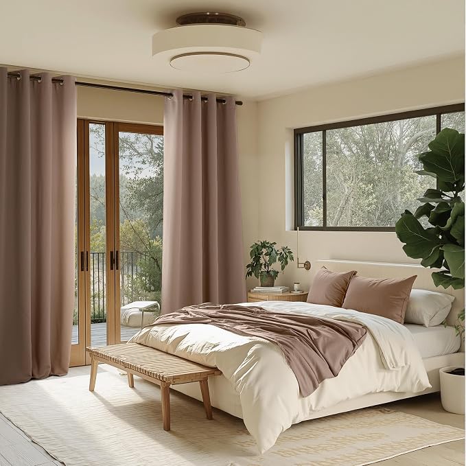 NICETOWN Room Darkening Draperies Curtains Panels, 2 Panels Cappuccino W52 x - Image 3