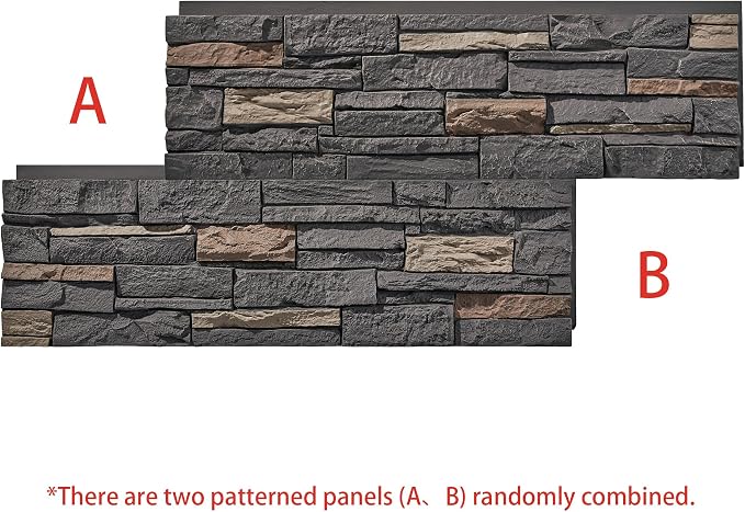 Faux Stone Wall Panels 1-Pack PU Stone Veneer Siding, Mortarless 46.25x12.88 - Image 3
