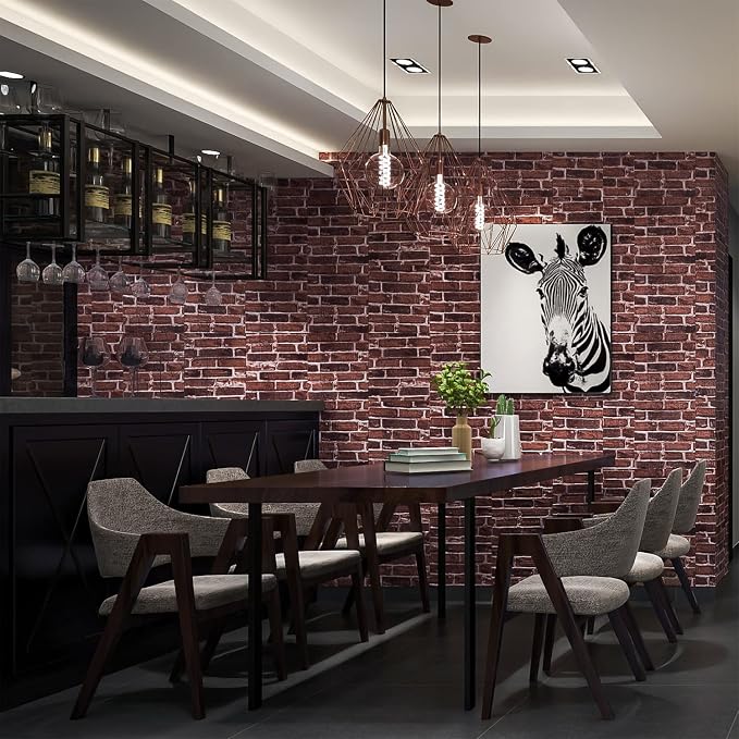 20PCS 3D Wall Panels Peel and Stick 3D Brick Wallpaper Peel and Stick Faux - Image 4