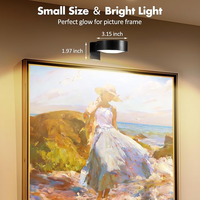 6Pcs Picture Lights for Wall Battery Operated, Magnetic Led Painting Light - Image 4