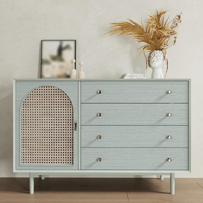CRE8TIVE Mint Green Grasscloth Wallpaper Removable Textured Wallpaper Stick and - Image 3