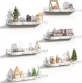 upsimples Floating Shelves for Wall, Wall Shelves for Decor Storage Set of 6 by upsimples