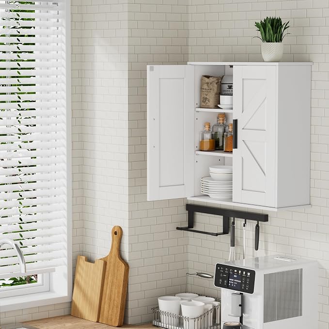 Homleke Bathroom Wall Cabinet, Over Toilet Storage Cabinet - Image 9