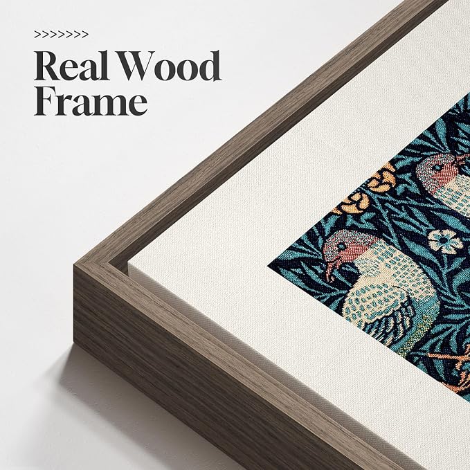 Framed William Morris Wall Art for Living Room, 5 Piece Large Vintage Blue - Image 6