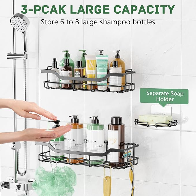 OMAIRA 3-Pack Shower Caddy - Image 2