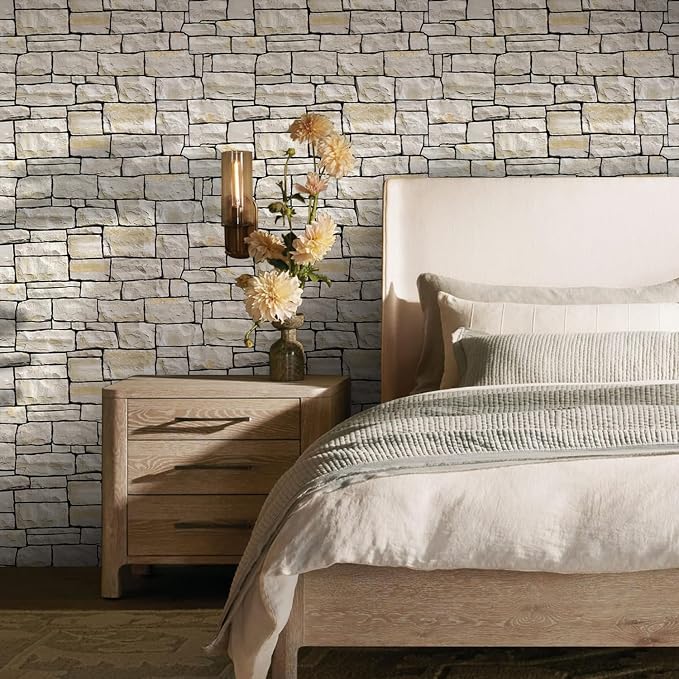 Commomy 12 pcs Faux Stone 3D Wall Panels Peel and Stick - Image 7