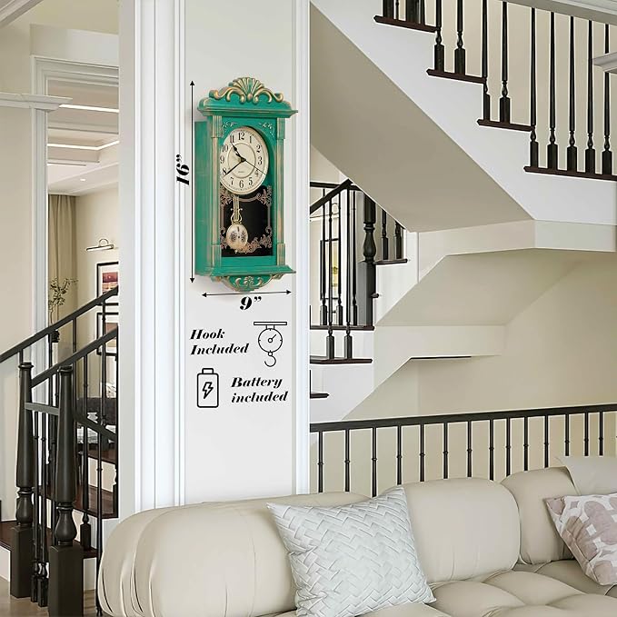 Clockswise Vintage Grandfather-Style Wall Clock - Image 2