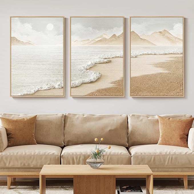 Framed Boho Abstract Beach Wall Art by Cuspin