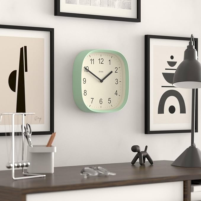 JONES CLOCKS® Sprite wall Clock | Modern Retro Rounded Square Clock | 10 inch | - Image 5