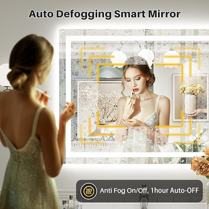 Briivue 40x38 Inch LED Bathroom Mirror - Image 5