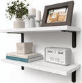 RICHER HOUSE Floating Wall Shelves, Rustic Wood Bathroom Shelves Set of 2 by RicherHouse