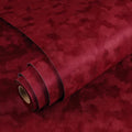 YENHOME 30"X118" Red Velvet Fabric Wallpaper Textured Vintage Velvet Peel and by Yenhome